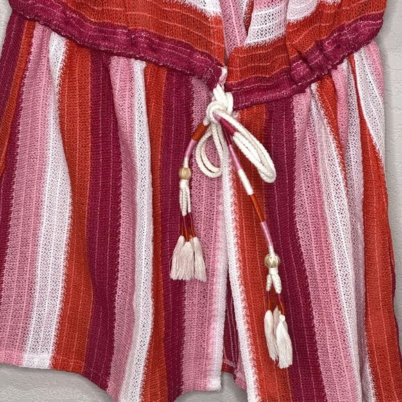 Ramy Brook Dress Womens Medium Large Cruz Striped Knit Tassel Boho Coverup - Picture 6 of 8